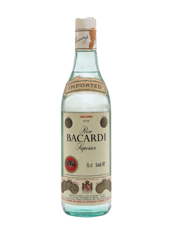 Bacardi Superior Rum Spain Bottled 1970s