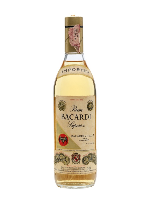 Bacardi Gold Rum Carta De Oro Spain Bottled 1970s