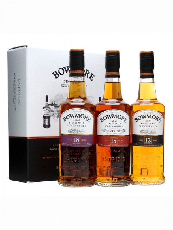 Bowmore Gift Pack 12 Year Old 15 Year Old 18 Year Old