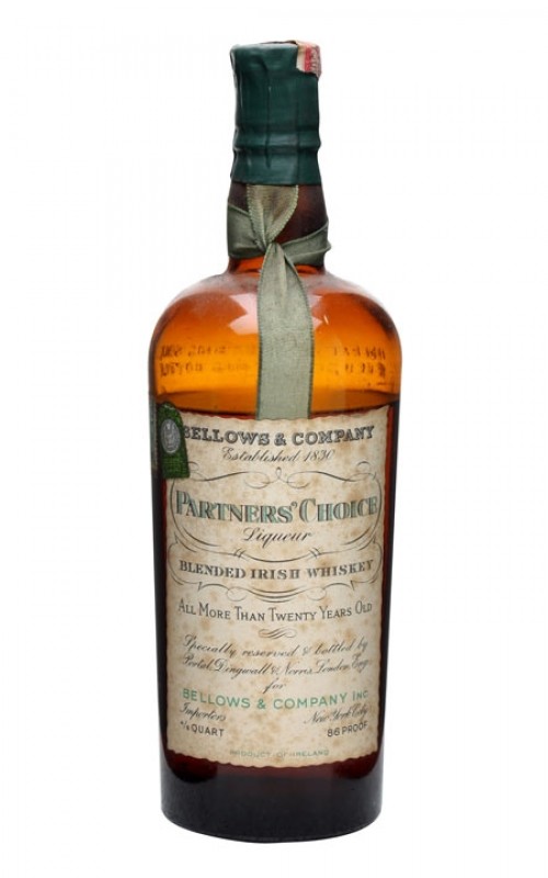 Bellow's Partner's Choice 20 Year Old Irish Bottled 1930s